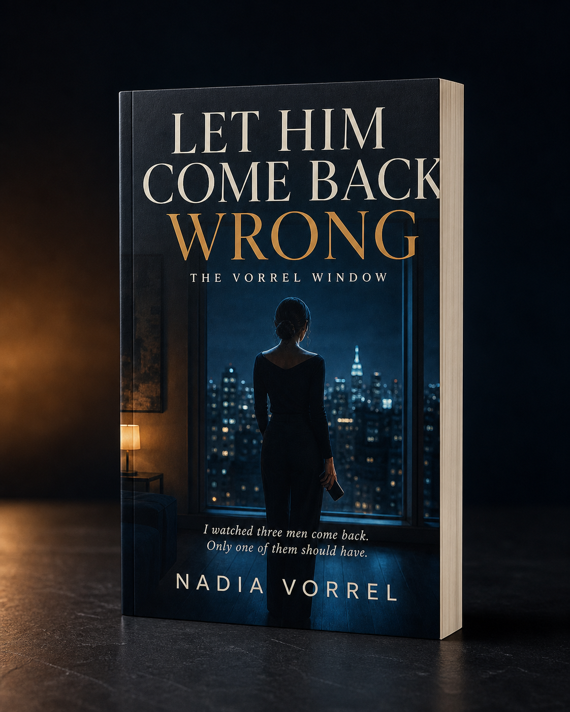 Physical presentation mockup of the PDF ebook Let Him Come Back Wrong by Nadia Vorrel